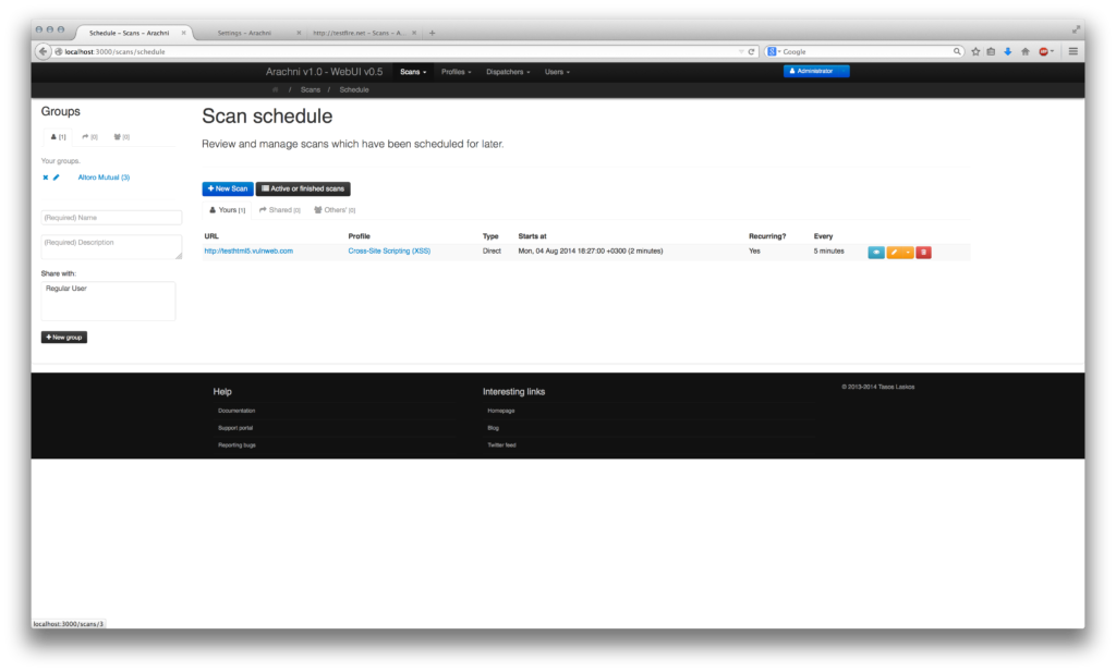 Schedule table shell co